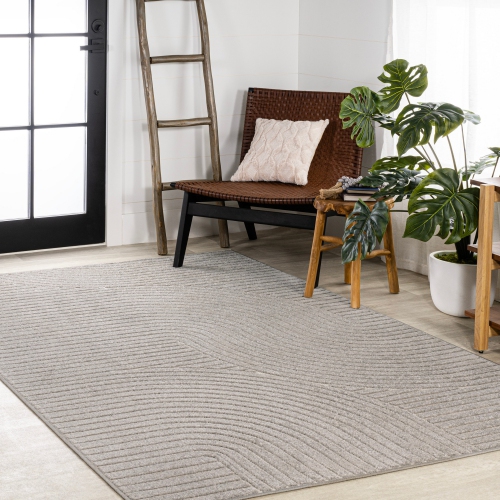 Tapis à motif géométrique courbé minimaliste de Skagen