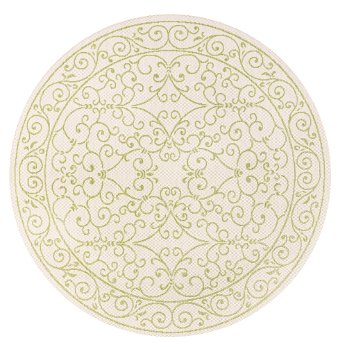 Charleston Vintage Filigree Textured Weave Indoor/Outdoor Round Rug