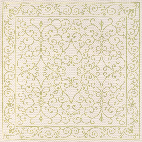 Image 1 of 9.. Charleston Vintage Filigree Textured Weave Indoor/Outdoor Square Rug