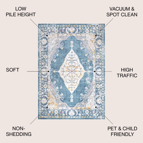 Zelda Bohemian Cottage Medallion Area Rug
