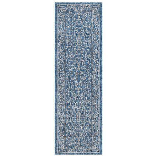 JONATHAN Y  Charleston Vintage Filigree Textured Weave Indoor/outdoor Runner Rug
