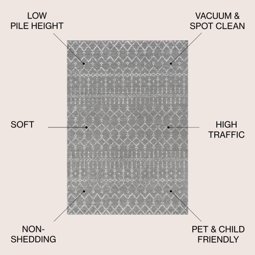 Moroccan Hype Boho Vintage Diamond Area Rug