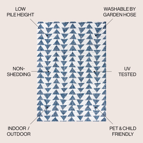 Tapis moderne à motif géométrique tribal andratx, intérieur/extérieur