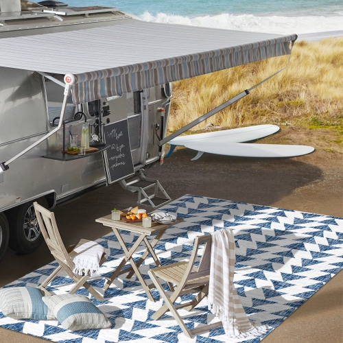 Tapis moderne à motif géométrique tribal andratx, intérieur/extérieur