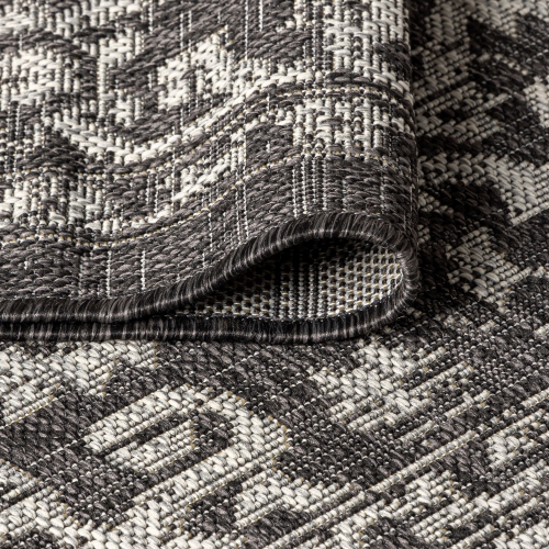 Tapis d'intérieur/d'extérieur à motif de médaillon Malte Bohemian texturé