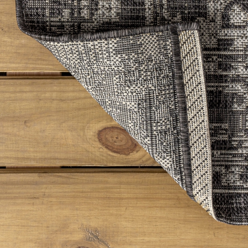 Tapis d'intérieur/d'extérieur à motif de médaillon Malte Bohemian texturé