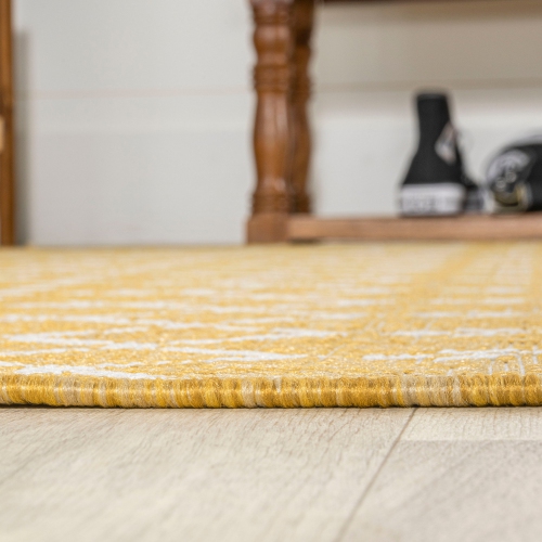 Tapis de corridor intérieur/extérieur à tissage géométrique texturé d'Ourika Moroccan