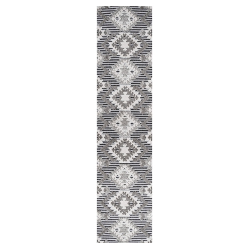 JONATHAN Y  Sumak High-Low Pile Neutral Diamond Kilim Area Rug