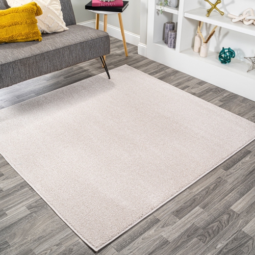 Haze Solid Low Pile Area Rug Ivory