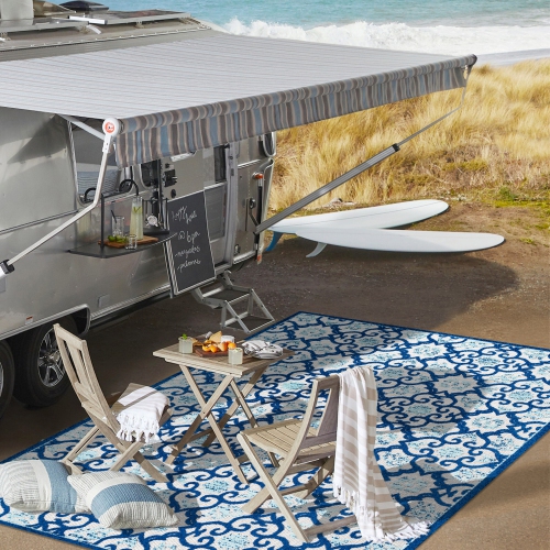 Gallia Tile Trellis High-Low Indoor/Outdoor Area Rug