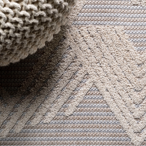 Jazz High-Low Pile Art Deco Geometric Indoor/Outdoor Area Rug