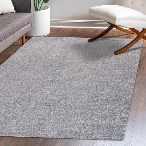 Haze Solid Low Pile Area Rug Gray