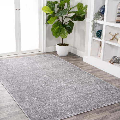 Haze Solid Low Pile Area Rug Gray