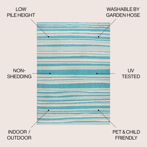 Castara Wavy Stripe Modern Indoor/Outdoor Area Rug
