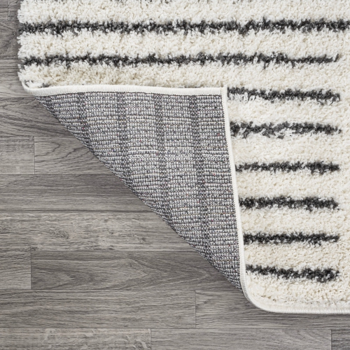 Petra Abstract Stripe Geometric Shag Area Rug