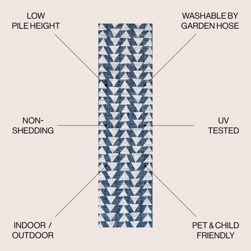 Tapis moderne à motif géométrique tribal andratx, intérieur/extérieur