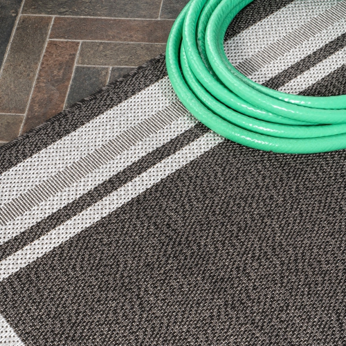 James Modern Border Stripe Indoor/Outdoor Area Rug