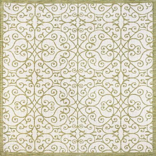 JONATHAN Y  Madrid Vintage Filigree Textured Weave Indoor/outdoor Square Rug