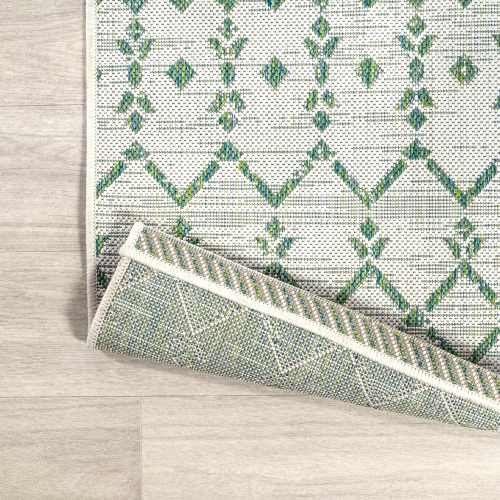 Ourika Moroccan Geometric Textured Weave Indoor/Outdoor Square Rug