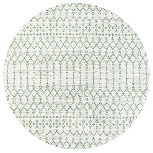 JONATHAN Y  Ourika Moroccan Geometric Textured Weave Indoor/outdoor Round Rug