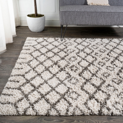 Algaida Moroccan Diamond Shag Area Rug