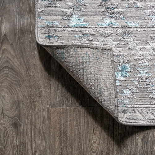 Tapis ancien treillis délavé