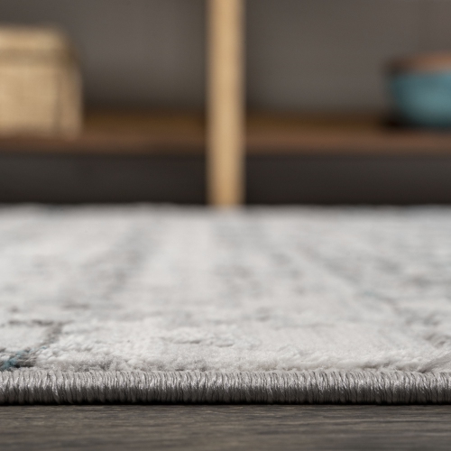 Tapis ancien treillis délavé