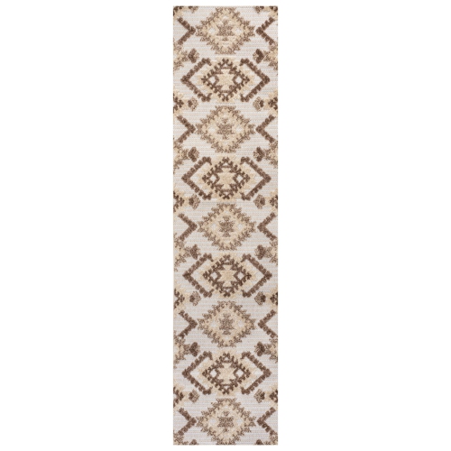 JONATHAN Y  Sumak High-Low Pile Neutral Diamond Kilim Area Rug