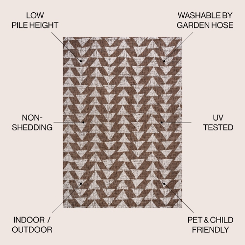 Tapis moderne à motif géométrique tribal andratx, intérieur/extérieur