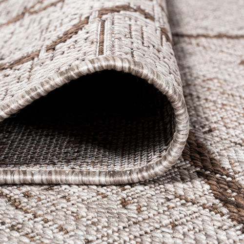 Tapis d'intérieur/d'extérieur à motif de treillis et motif tribal de Carwa