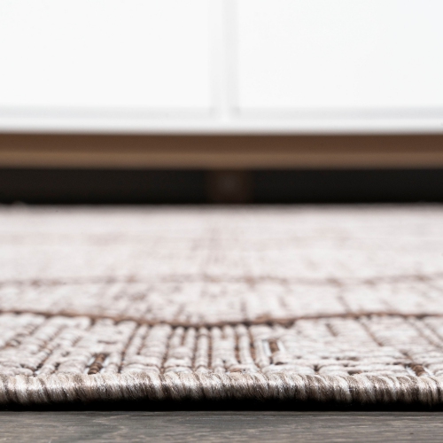 Tapis d'intérieur/d'extérieur à motif de treillis et motif tribal de Carwa