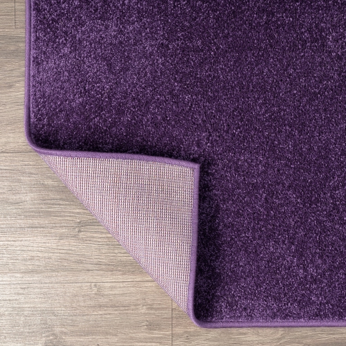Haze Solid Low Pile Area Rug Purple