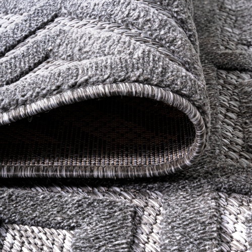 Tapis d'intérieur/d'extérieur en treillis à losanges neutre Portmany