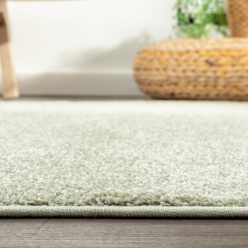 Haze Solid Low Pile Area Rug Green