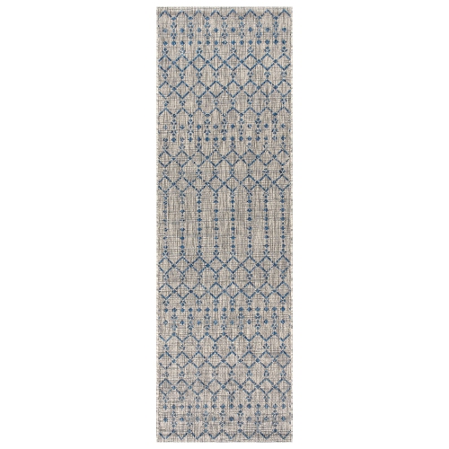 Ourika Moroccan Geometric Textured Weave Indoor/Outdoor Runner Rug