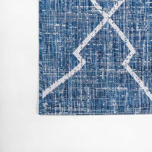 Tapis d'intérieur/d'extérieur à motif de treillis et motif tribal de Carwa