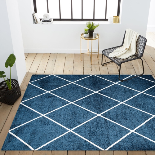 Tapis avec treillis à losanges de Cole Minimalist