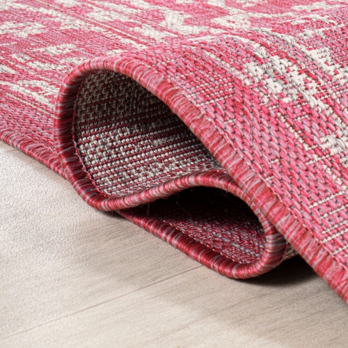 Tapis d'intérieur/d'extérieur à motif de médaillon Malte Bohemian texturé