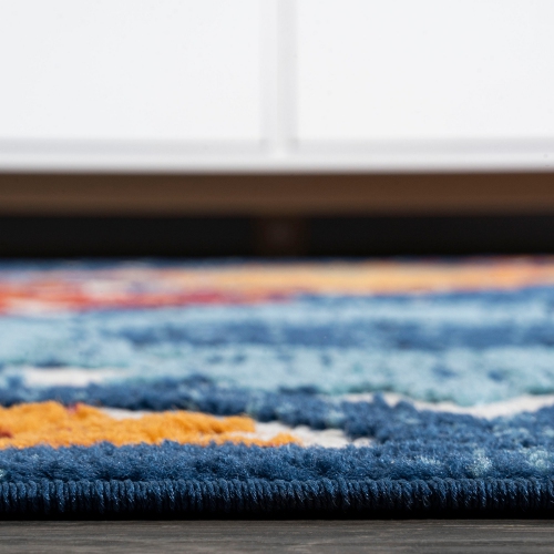 Cassis Ornate Ogee Trellis High-Low Indoor/Outdoor Area Rug