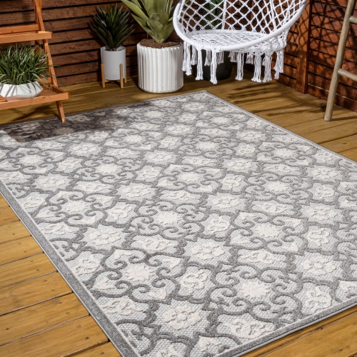 Gallia Tile Trellis High-Low Indoor/Outdoor Area Rug