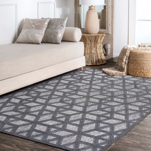 Talaia Neutral Geometric Indoor/Outdoor Area Rug