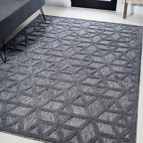 Talaia Neutral Geometric Indoor/Outdoor Area Rug