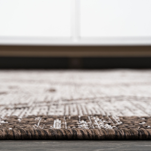 Tapis d'intérieur/d'extérieur à motif de médaillon tribal en diamant de Marokko