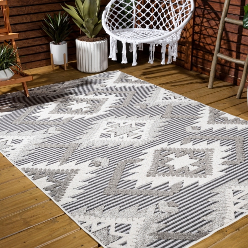 Tapis Sumak à motif de velours neutre et haut et bas, motif de losanges