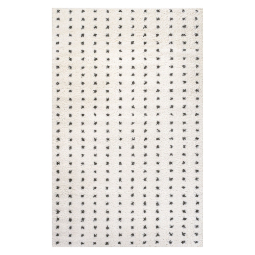 Image 1 of 10.. Pele Modern Geometric Dot Shag Area Rug