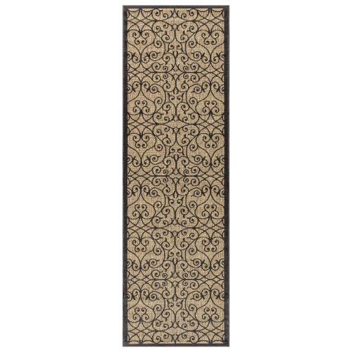 Madrid Vintage Filigree Textured Weave Indoor/Outdoor Runner Rug
