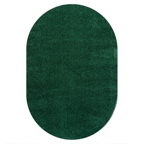 Haze Solid Low Pile Area Rug Emerald