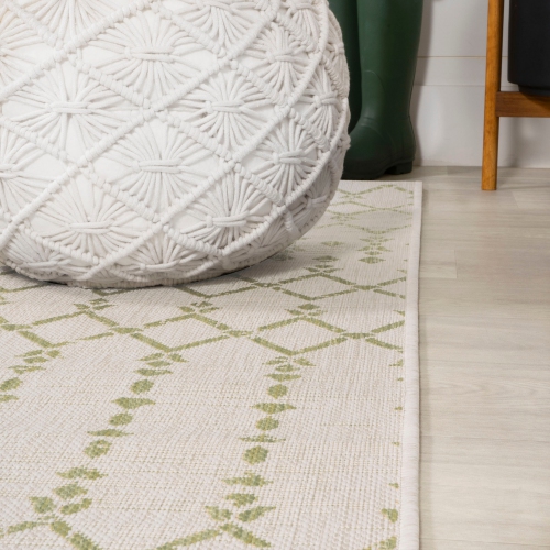 Ourika Moroccan Geometric Textured Weave Indoor/Outdoor Square Rug