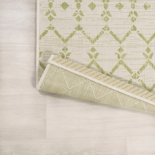 Ourika Moroccan Geometric Textured Weave Indoor/Outdoor Square Rug