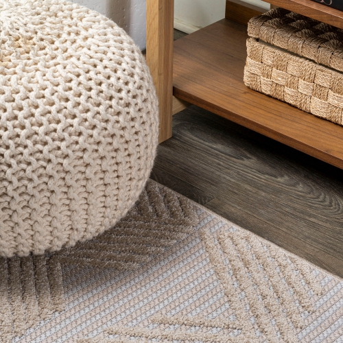 Tapis d'intérieur/d'extérieur à motif géométrique à poils longs Art déco Jazz